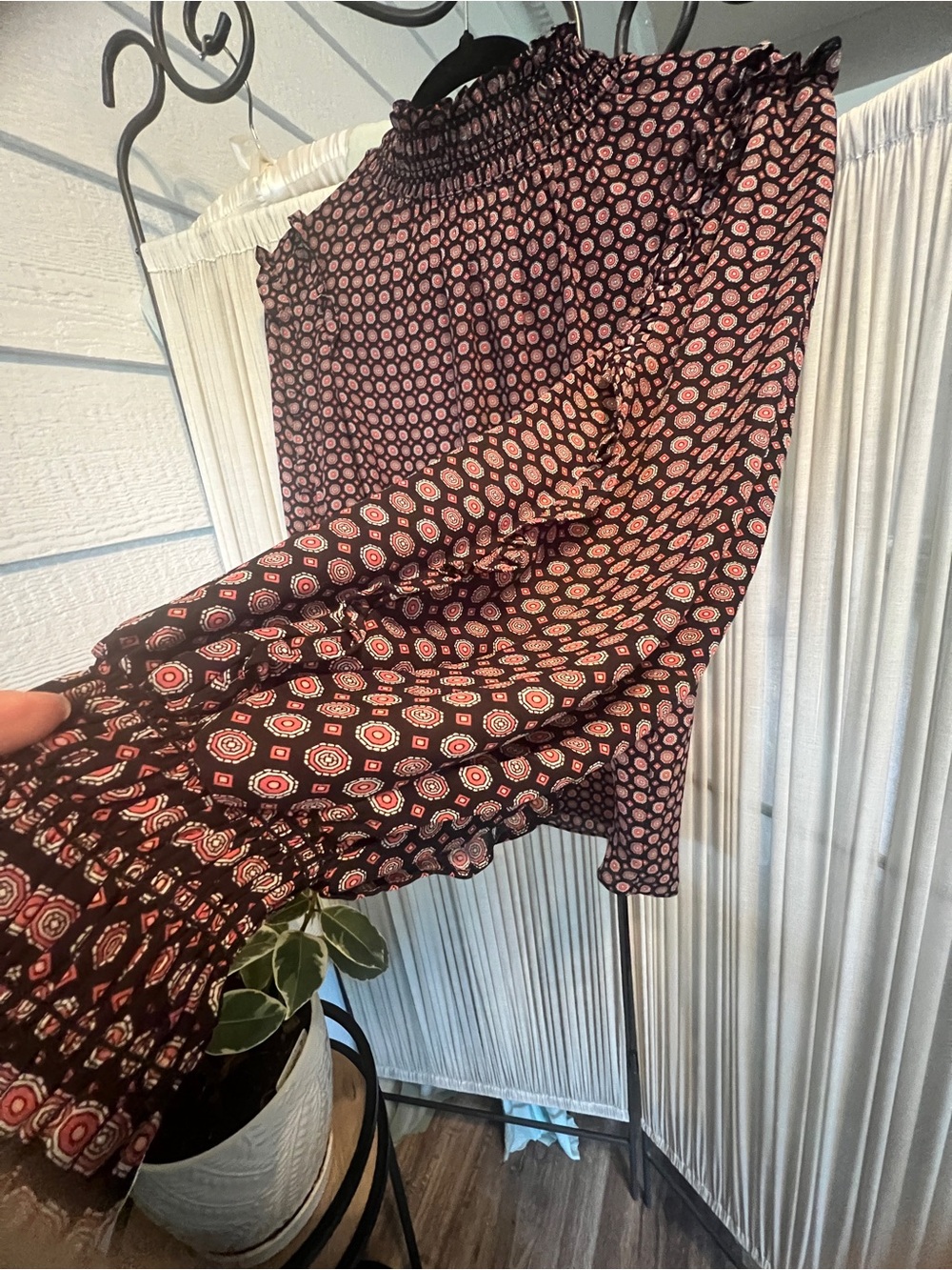 Max Studio Black Blouse with Pink Geo Dot Print - Picture 4 of 4